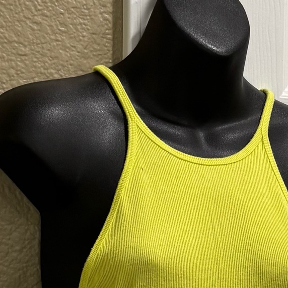 Anthropology Yellow Ribbed Tank Top with Stretchy Fabric sz S - Picture 5 of 5
